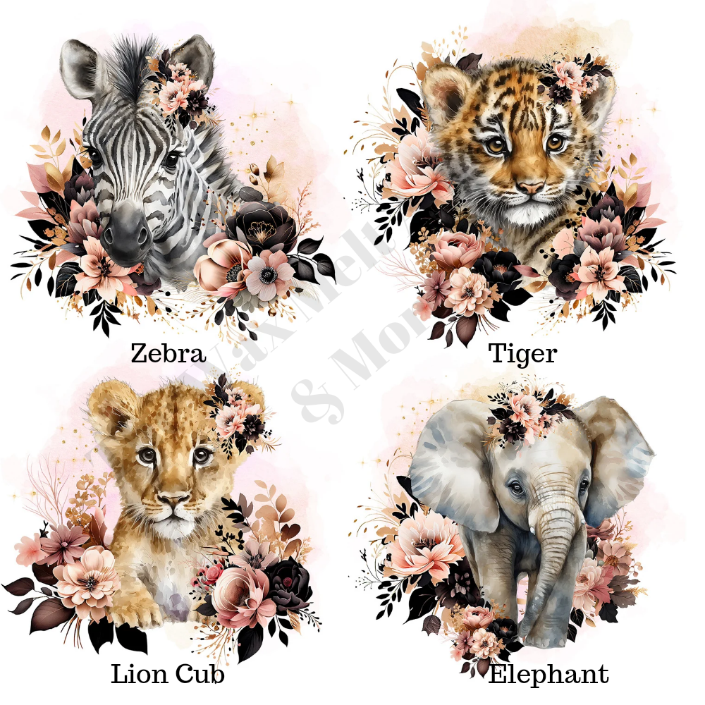 Safari Baby Animal Prints - Pink & Black