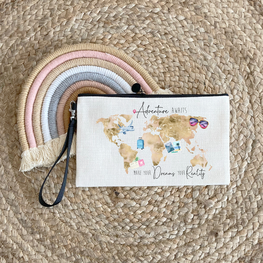 World Map Travel Pouch