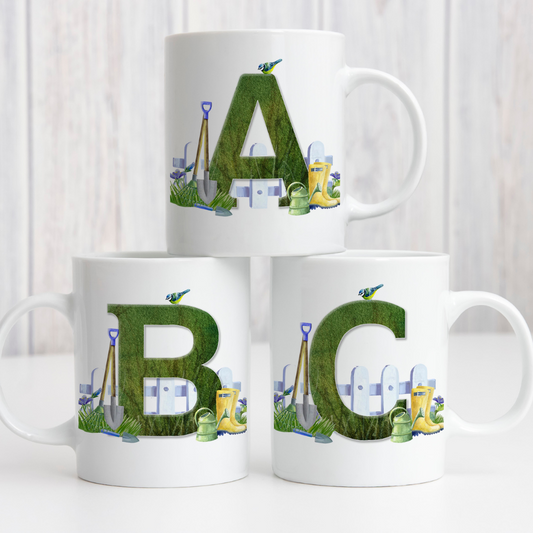 Gardening Initial Design Mug - Personalised