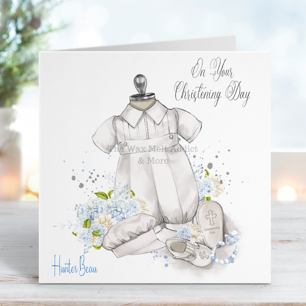 Personalised Christening Card - Boys