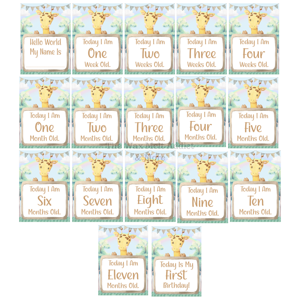 Baby Milestone Cards - Giraffe