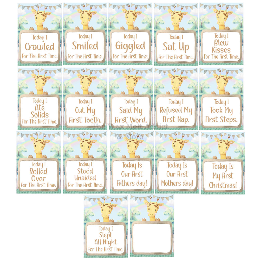 Baby Milestone Cards - Giraffe