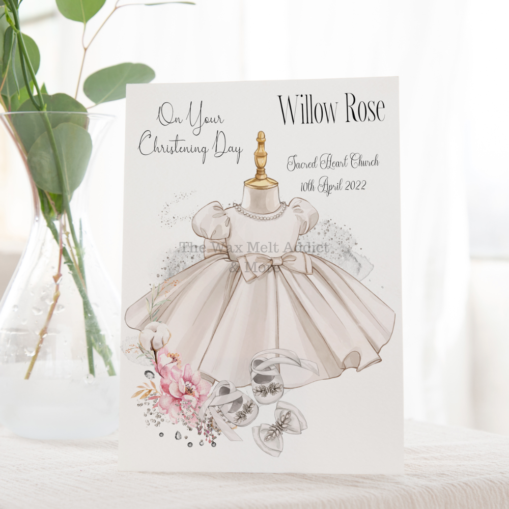 Personalised Christening Card for Girls