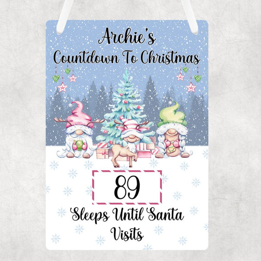 Christmas Gnome Count Down Board - Personalised