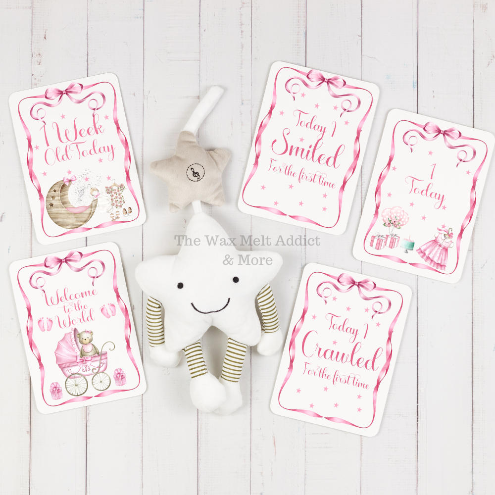 Baby Milestone Cards - Pink