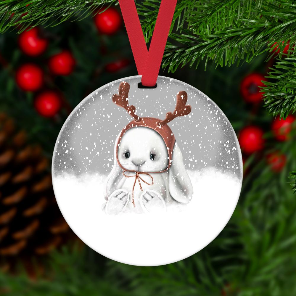 Reindeer Bunny Christmas Bauble - Baby's 1st Christmas