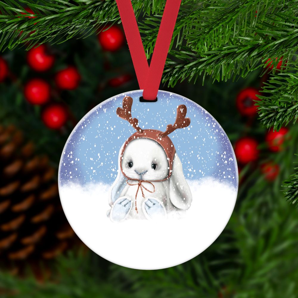 Reindeer Bunny Christmas Bauble - Baby's 1st Christmas