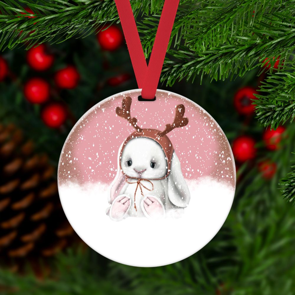 Reindeer Bunny Christmas Bauble - Baby's 1st Christmas